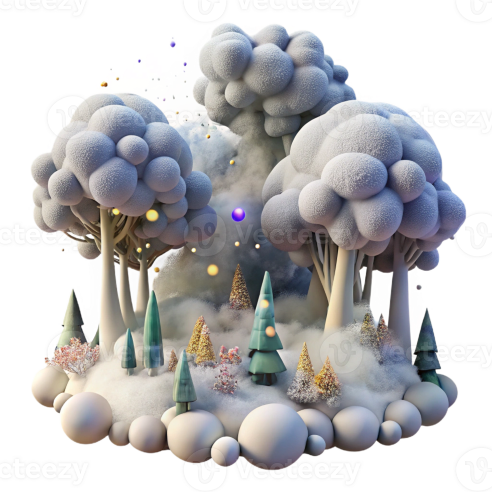 serene contemporary Thick Fog Covering Trees Isolated for Nature Photography professional png