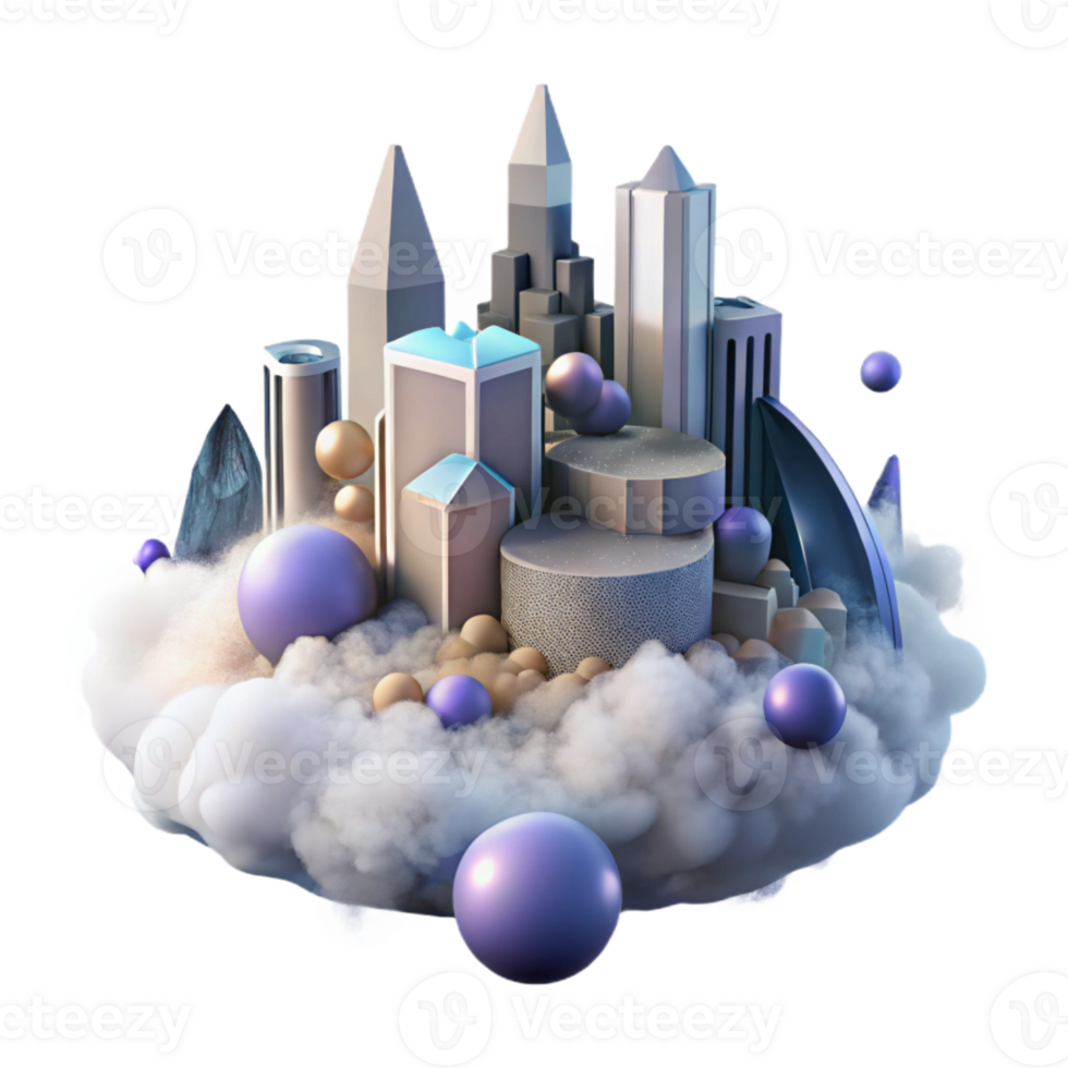 serene traditional Thick Fog Obscuring City Cutout for Urban Scenes high quality png