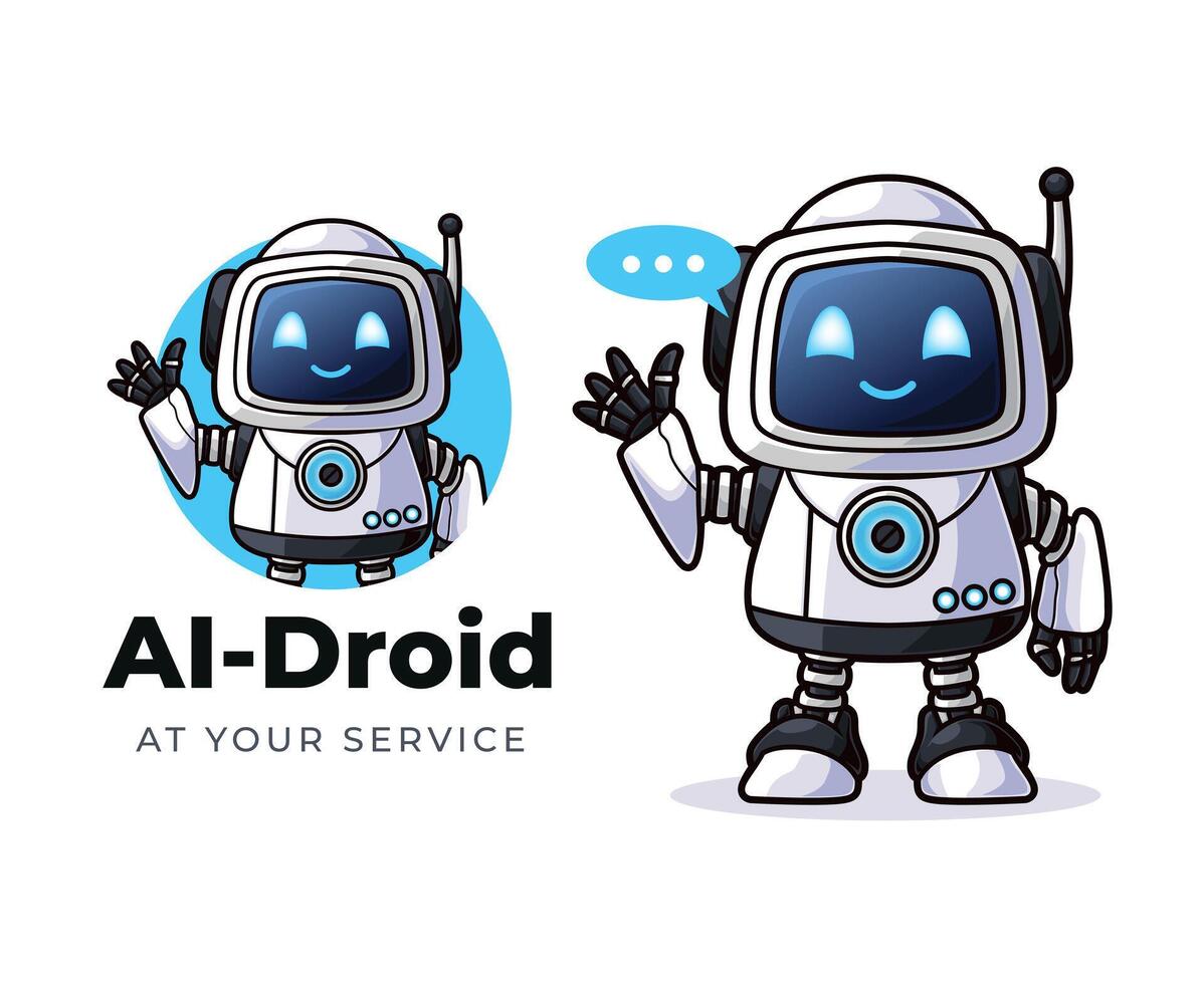 AI Helper Robot Mascot Logo vector