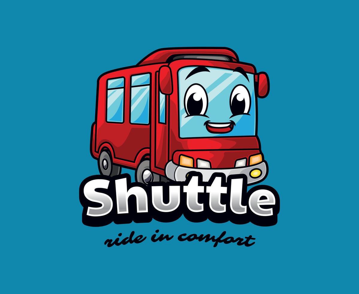 Happy Shuttle Mascot Logo vector
