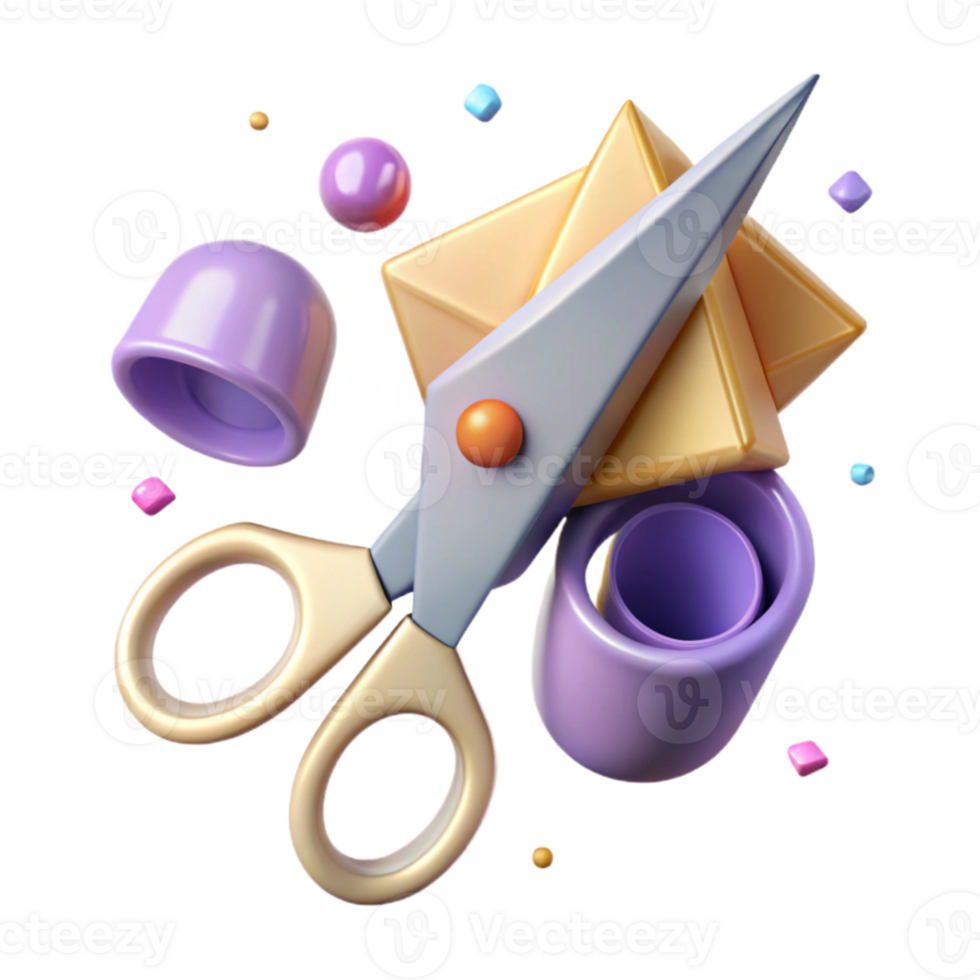 beautiful artistic Thin Scissors Icon Cutout for Cutting Actions detailed png