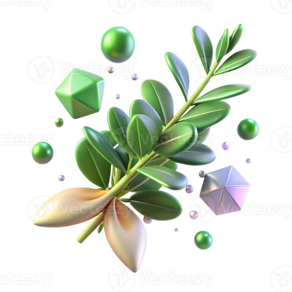 elegant minimalist Thyme Green Sprig Texture Savory Herb Cutout authentic png