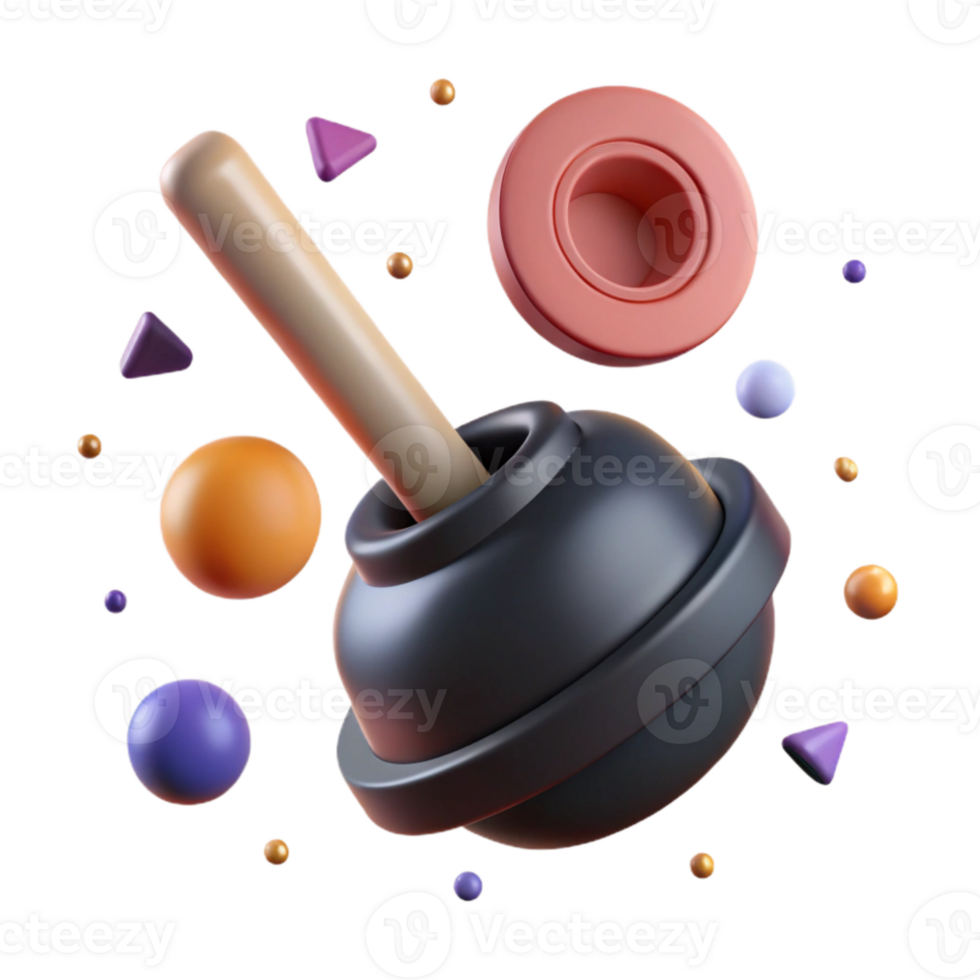 vibrant vintage Toilet Plunger Rubber Cup Cutout Bathroom Tool detailed png
