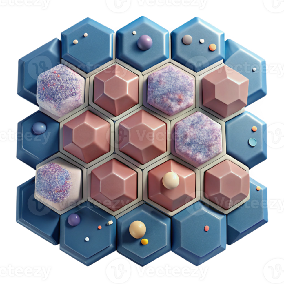 serene vintage Tile Texture Hexagon Pattern Cutout for Modern Design high resolution png