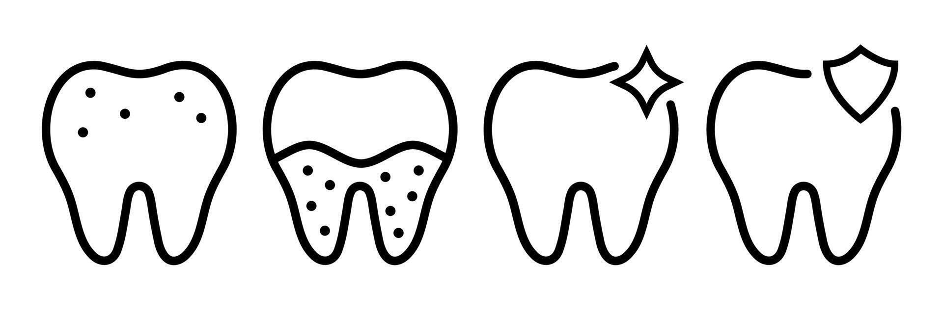 Tooth outline icon design. Teeth dental symbol illustration. vector