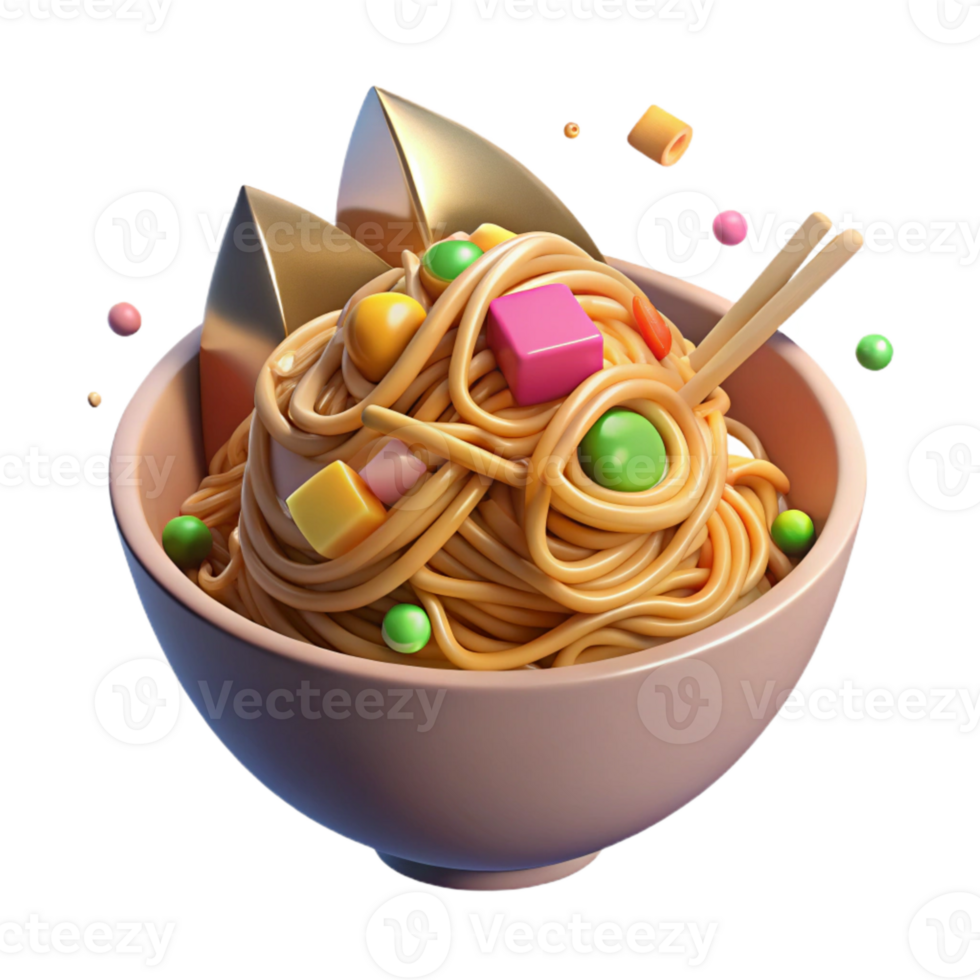 extraordinary abstract Traditional Pad Thai Noodles Isolated Culinary Design png