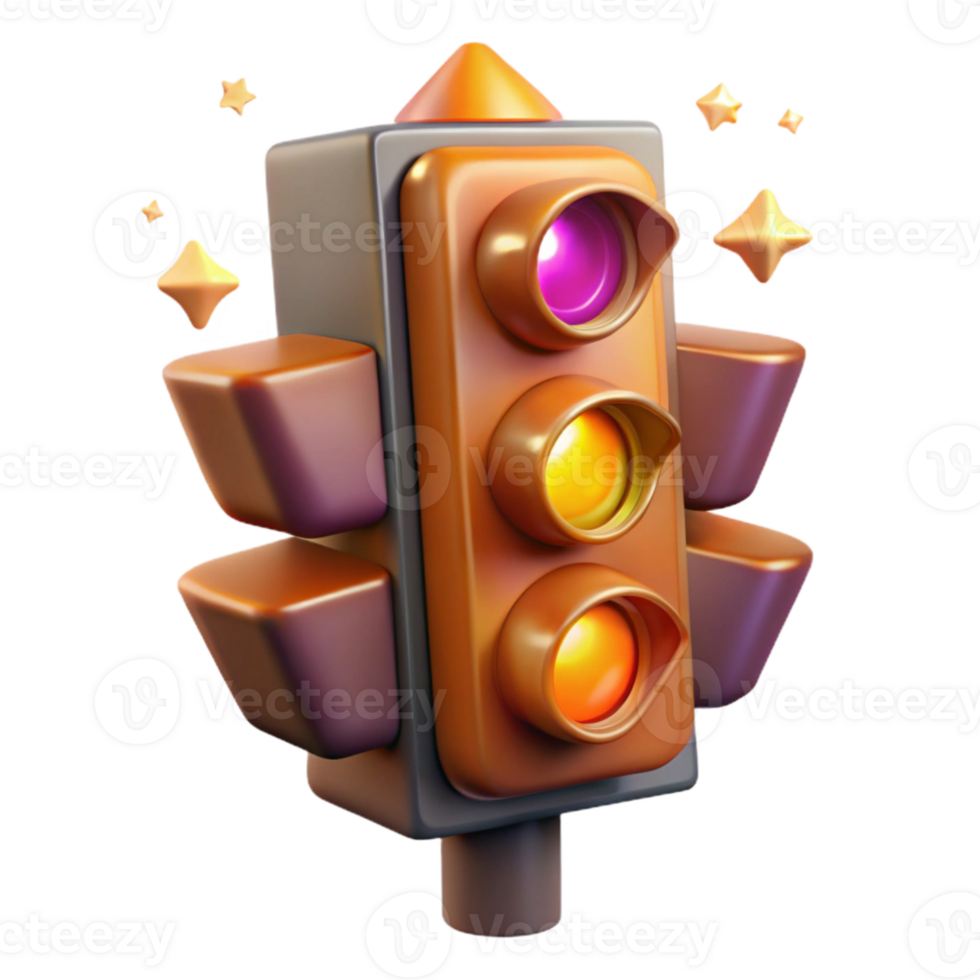 magnificent creative Traffic Light Amber Light Glow Isolated for Night Scenes exclusive png