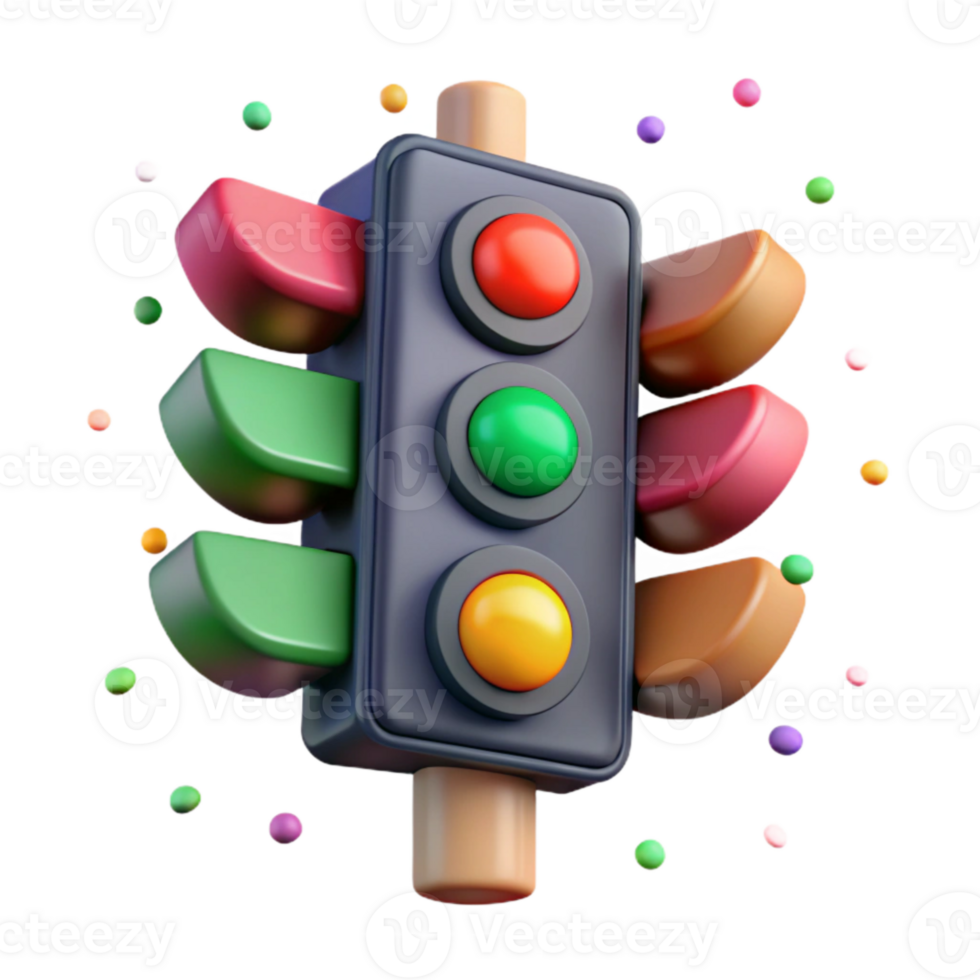 vibrant modern Traffic Light Animated Sequence Cutout for Editing exclusive png