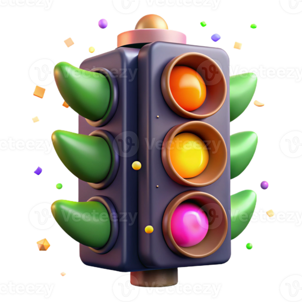 stunning vintage Traffic Light Amber Light Glow Isolated for Night Scenes png