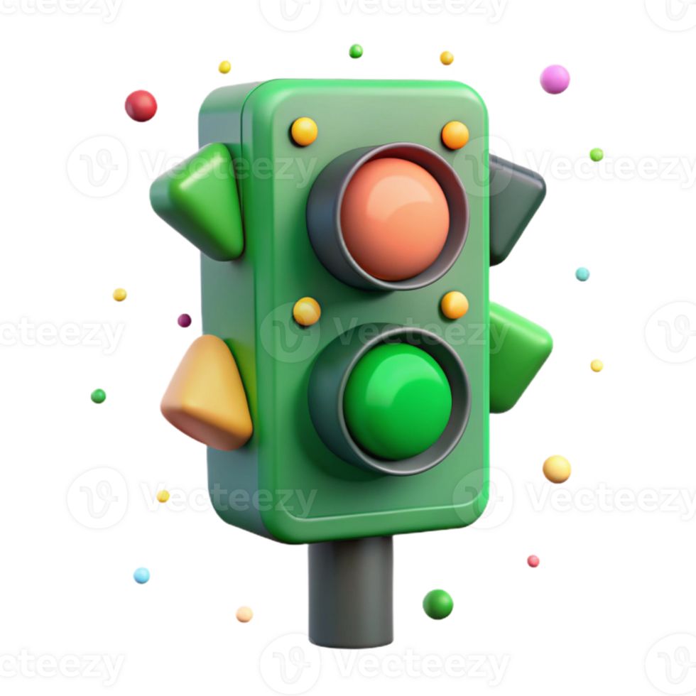 dramatic modern Traffic Light Green Signal Transparent Background original png