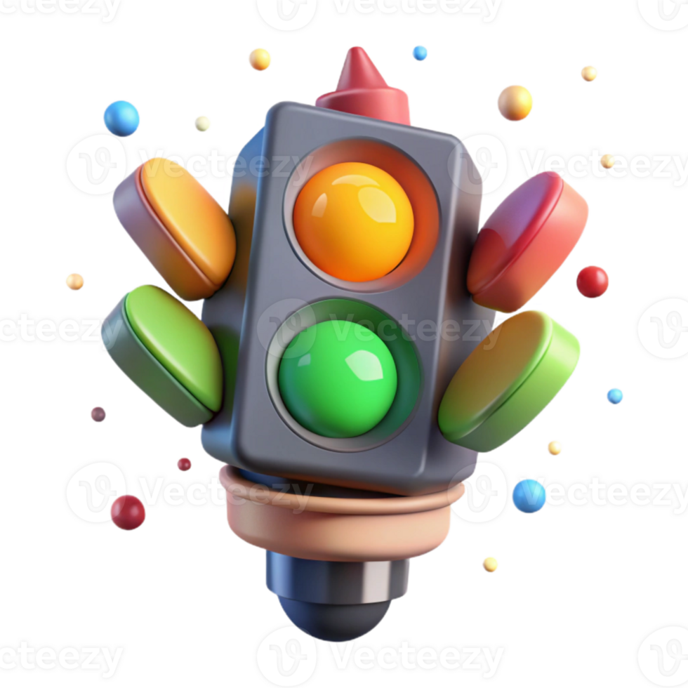 dramatic traditional Traffic Light Incandescent Bulb Cutout for Retro Designs premium png