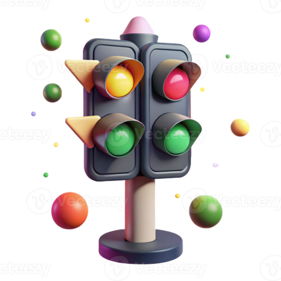wonderful artistic Traffic Light Pole Cutout for Urban Projects genuine png