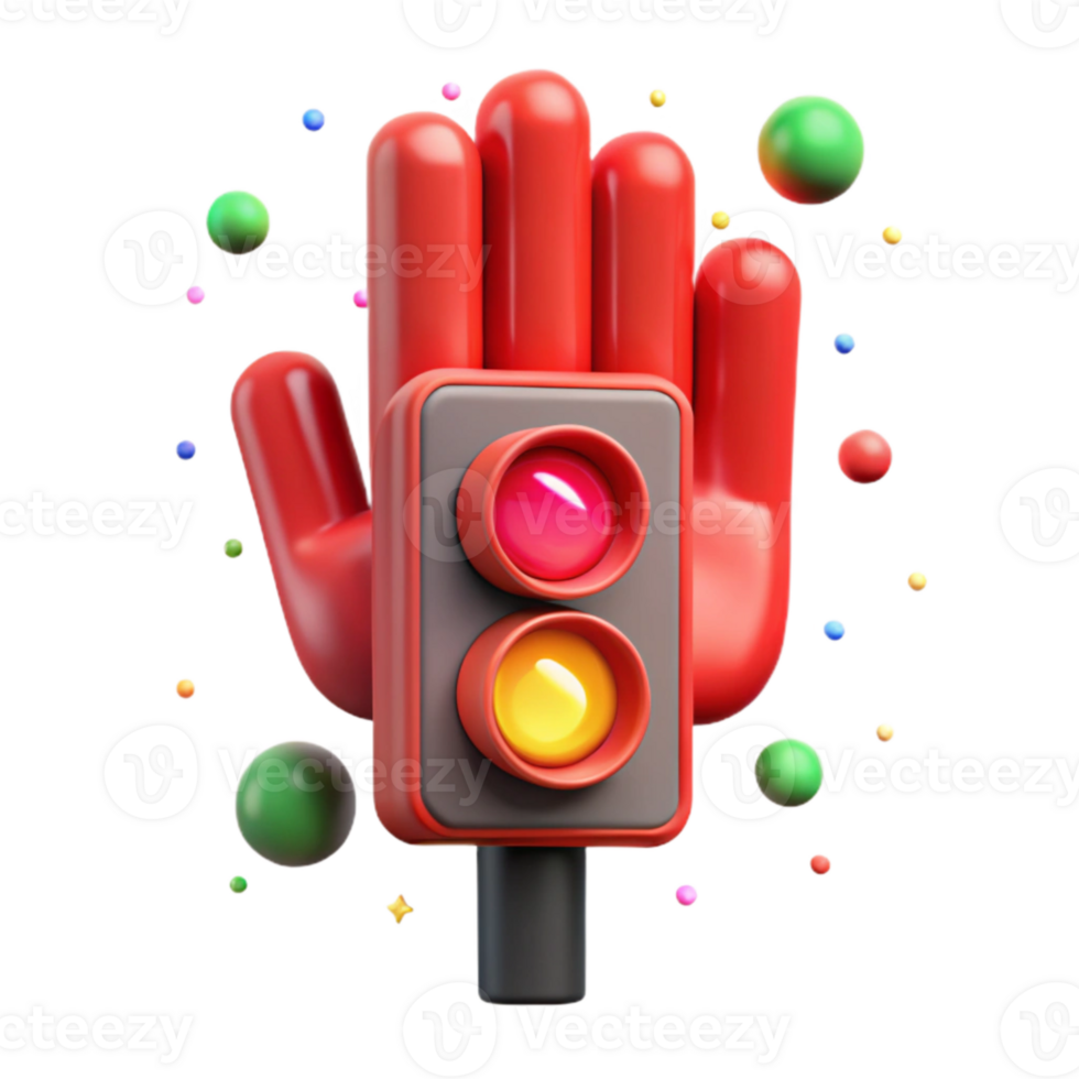 stunning modern Traffic Light Red Hand Signal Isolated for Pedestrian Safety genuine png