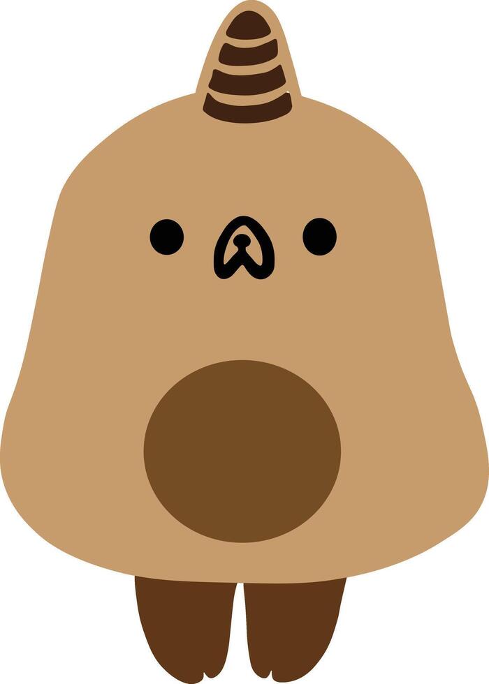 Funny cartoon character brown colour new style clipart illustration vector