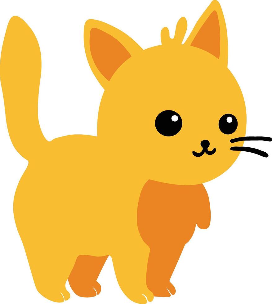 Cute cat golden colour clipart illustration vector