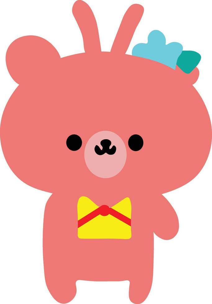 Funny cartoon cute taddy bear clipart illustration vector