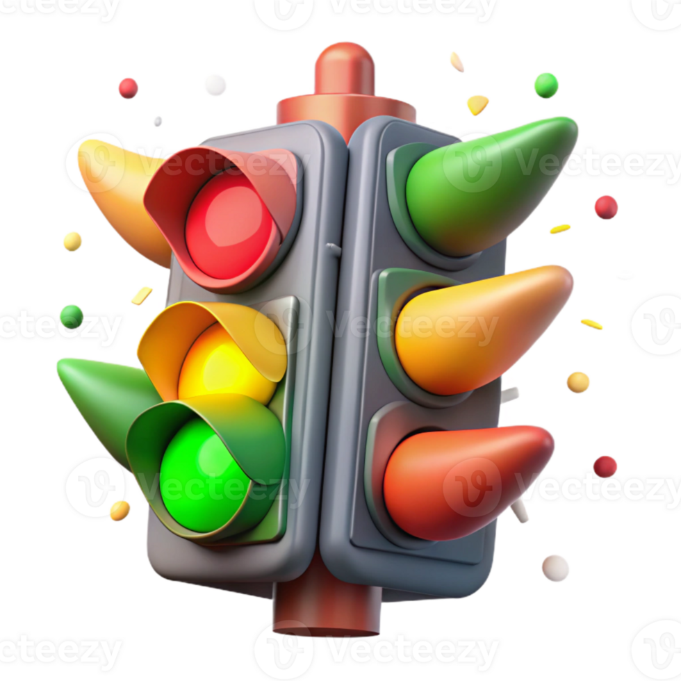 elegant contemporary Traffic Light Red Yellow Green Signals Transparent for Simulation detailed png
