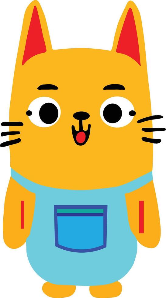 Cartoon character of cat cute funny cartoon art illustration minimal style vector