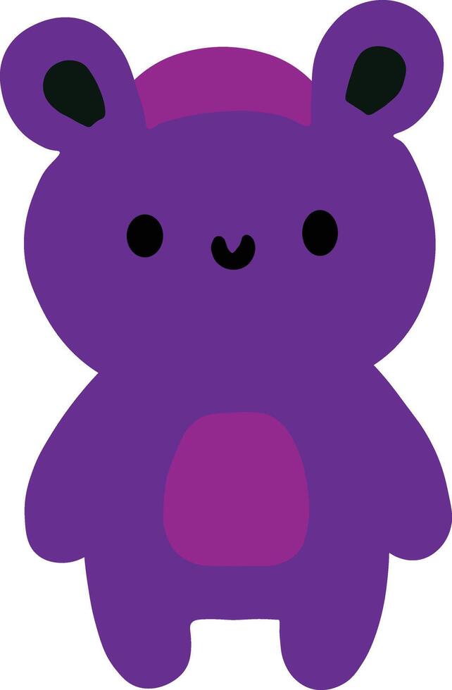 Purple colour funny cartoon bear clipart illustration vector