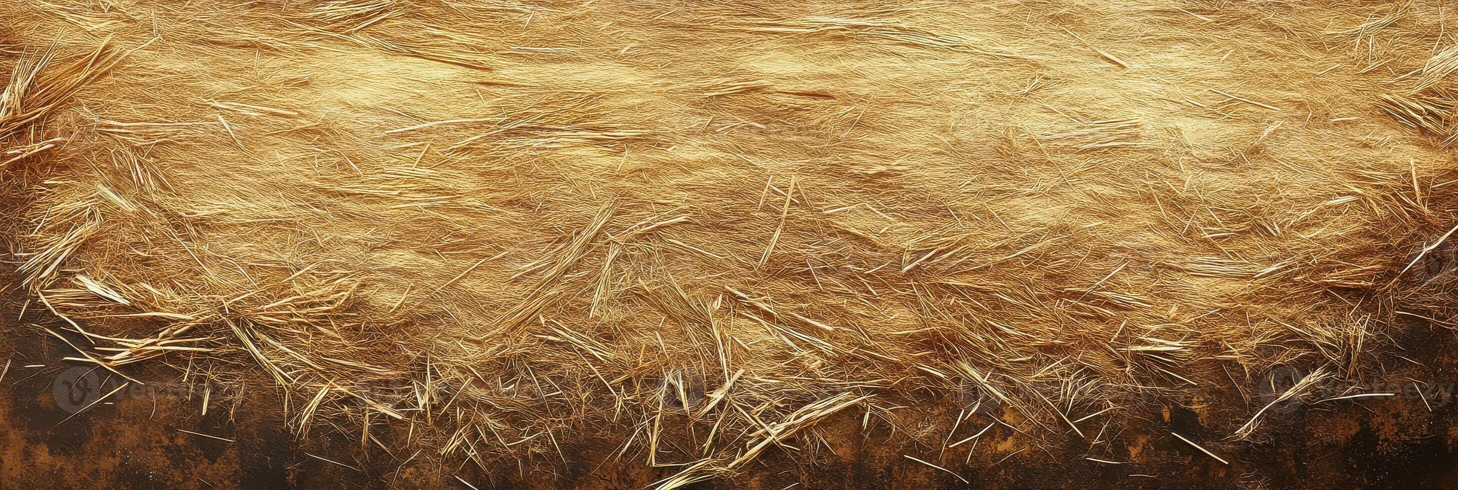 Abstract close-up of golden straw texture in rustic setting reflecting natural beauty photo