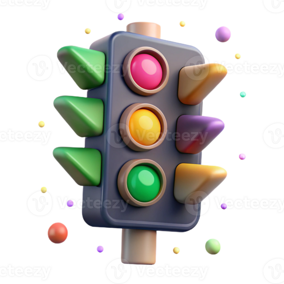 vibrant abstract Traffic Light Side View Cutout for Illustrations premium png