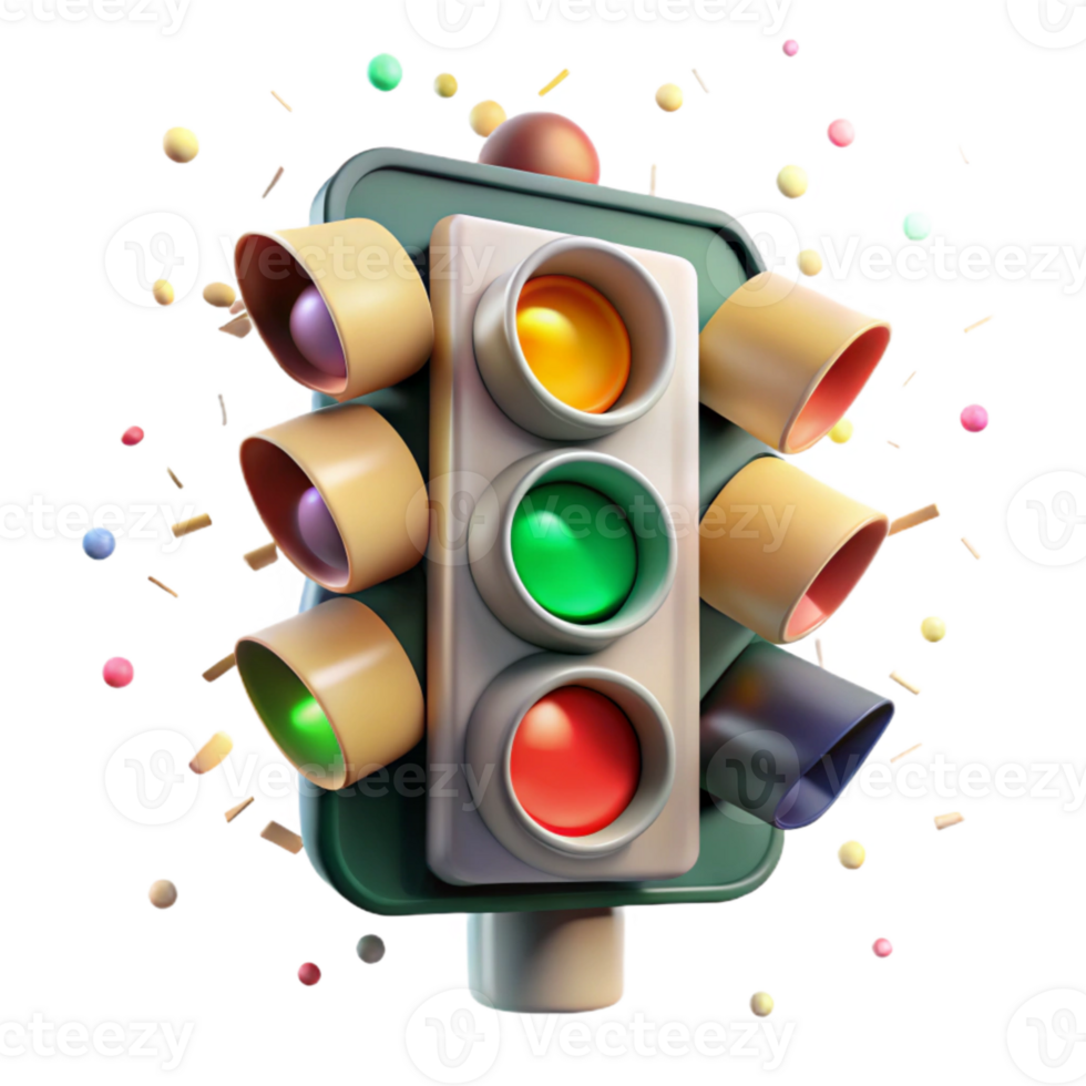 impressive artistic Traffic Light Signal Head Closeup Isolated Transparent for Design Elements authentic png