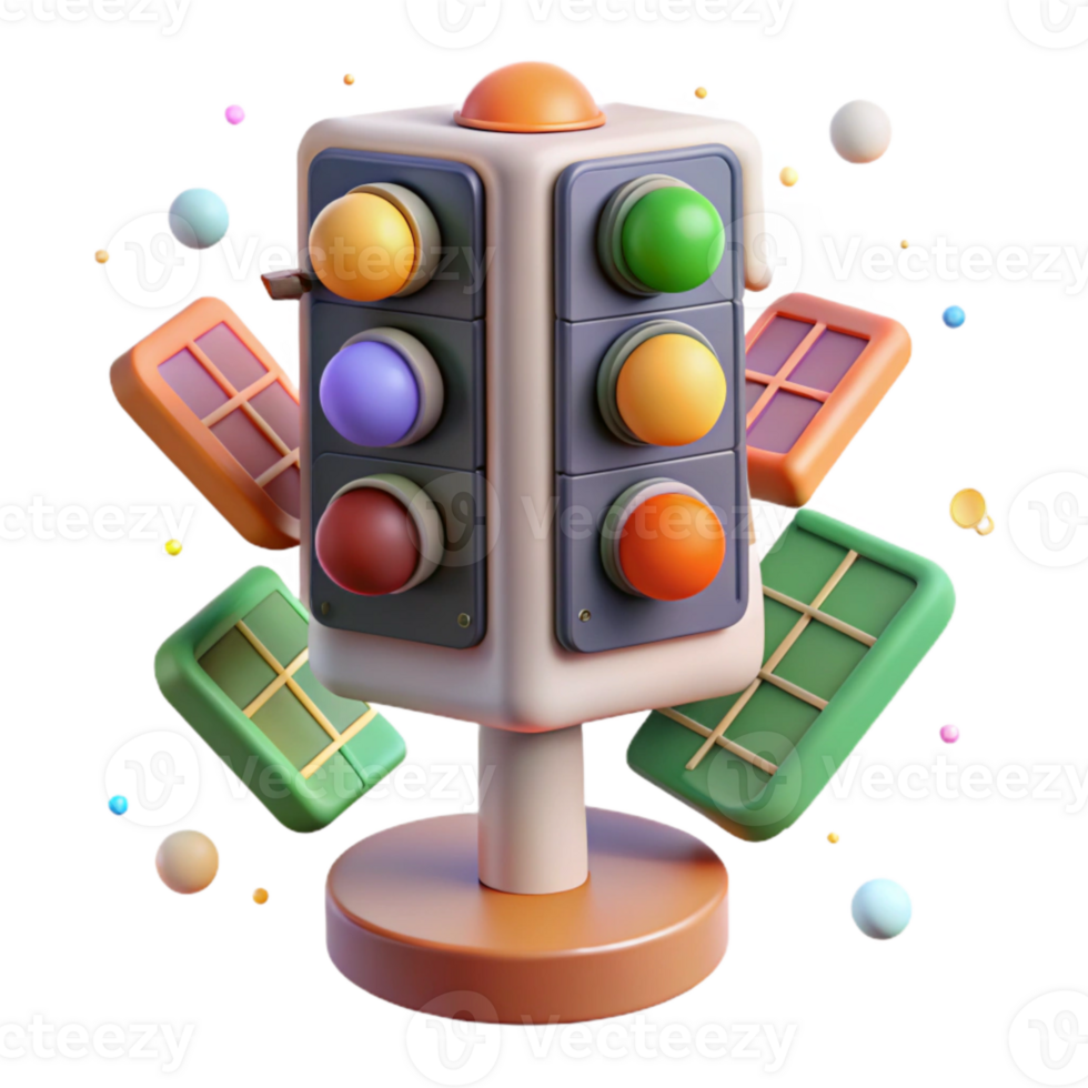 magnificent vintage Traffic Light Solar Powered Cutout for Sustainable Infrastructure high resolution png