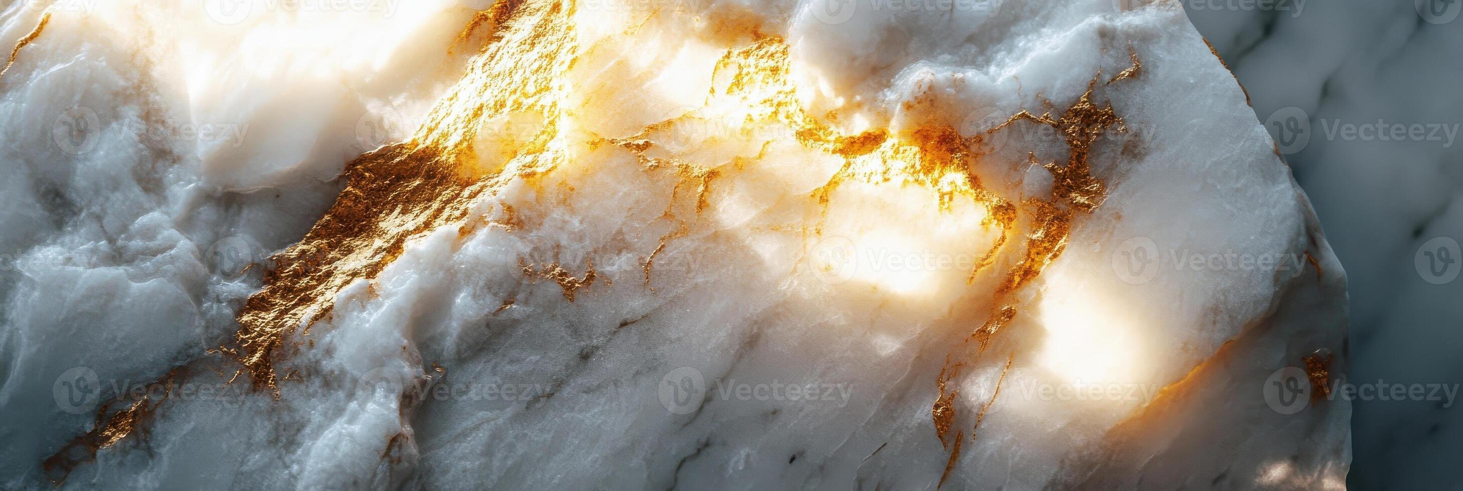 Abstract view of white and gold marble with sunlight creating a stunning visual concept photo