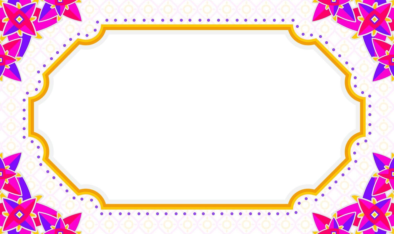 Elegant Frame Template with Floral Motifs and Dotted Border vector