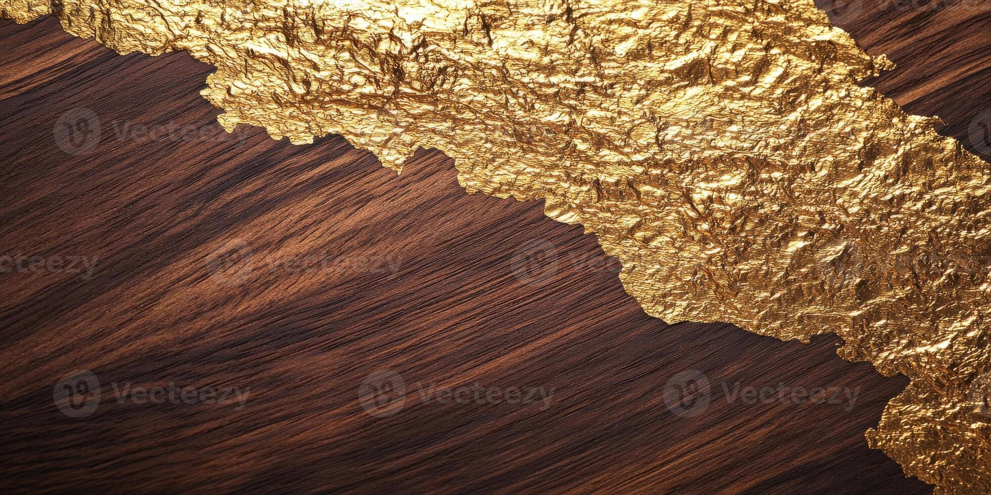 Luxurious golden texture on rich wooden surface for elegant interior design concept photo