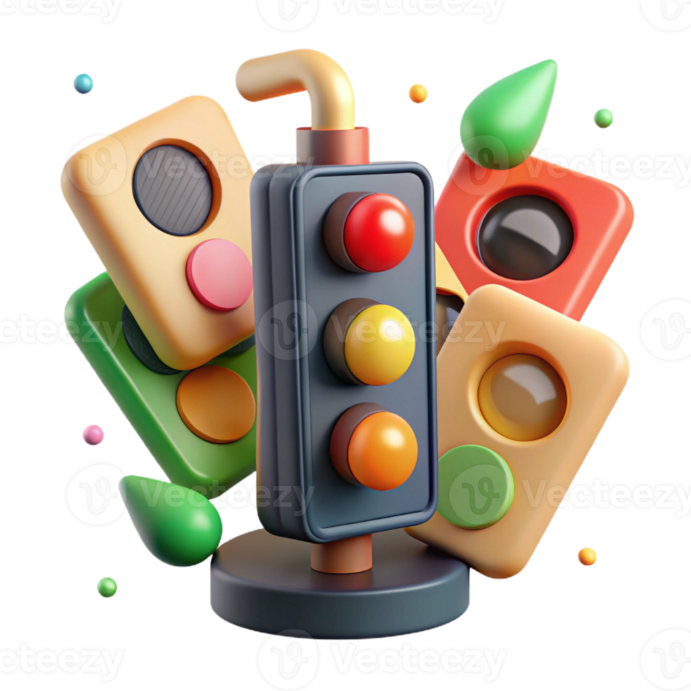 magnificent vintage Traffic Light Traffic Flow Isolated for Urban Planning Projects detailed png