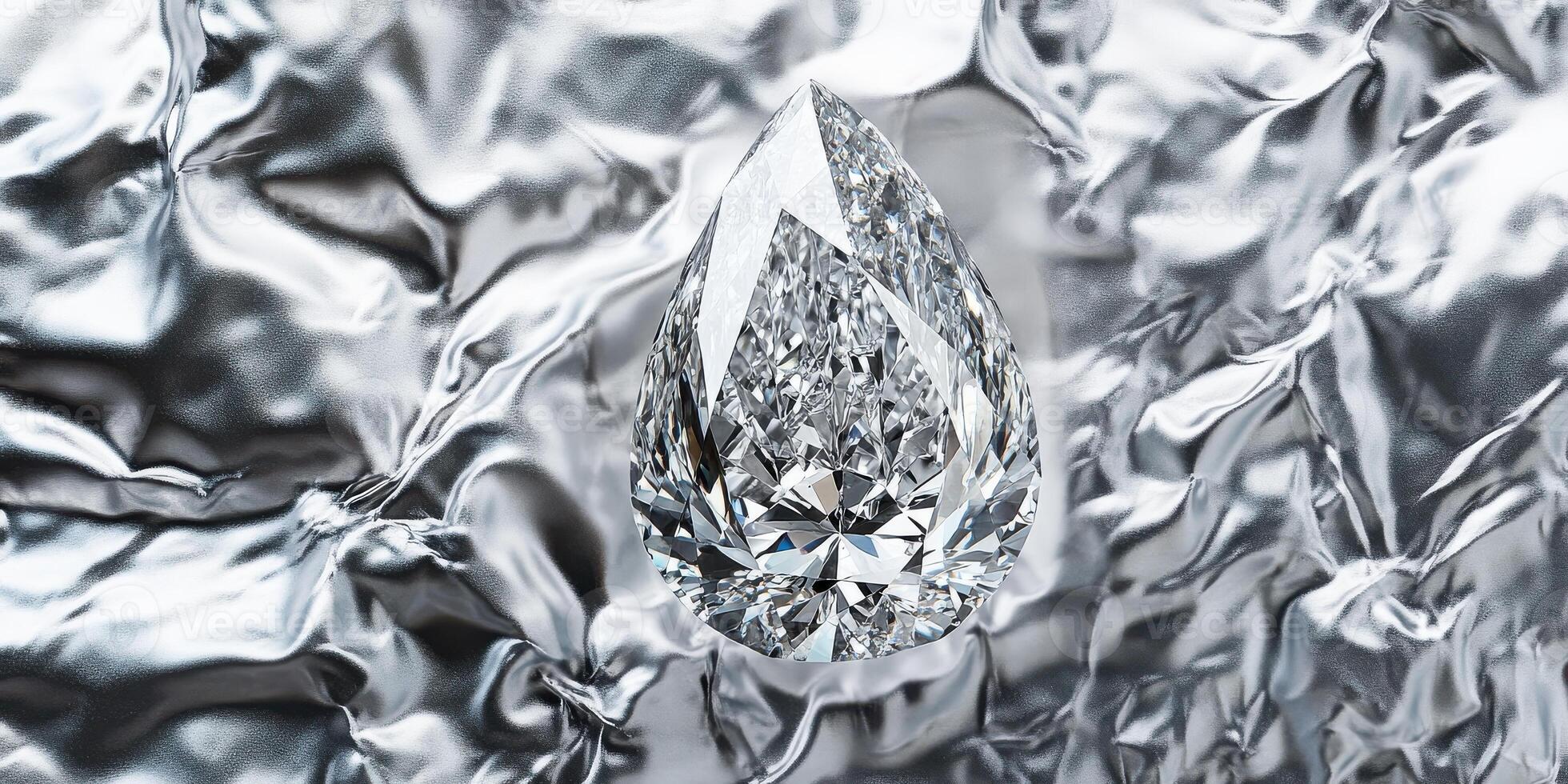Sparkling diamond with reflective background symbolizing luxury and elegance photo