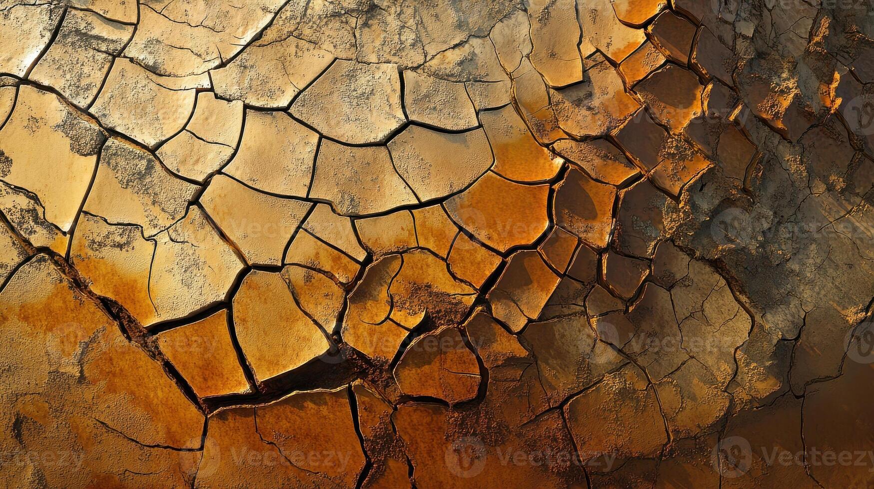 Cracked dry earth texture highlighting effects of drought and climate change photo
