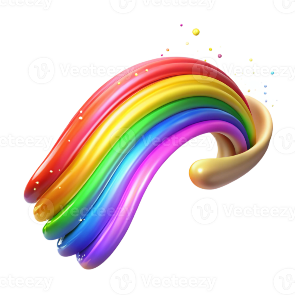 stunning rustic Vibrant Rainbow Digital Brush Stroke Isolated authentic png