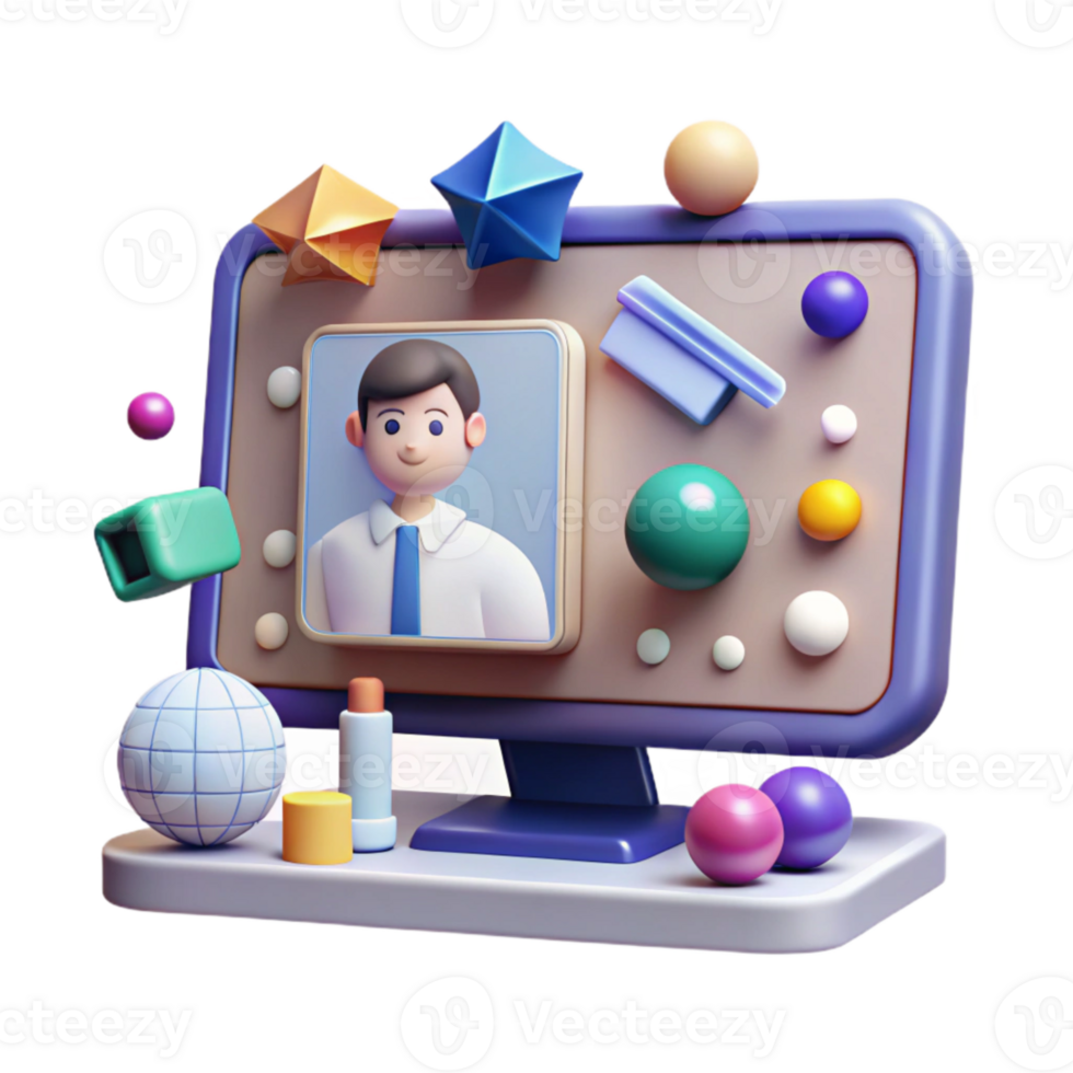 impressive contemporary Conference Call for Education Isolated for Online Teaching premium png