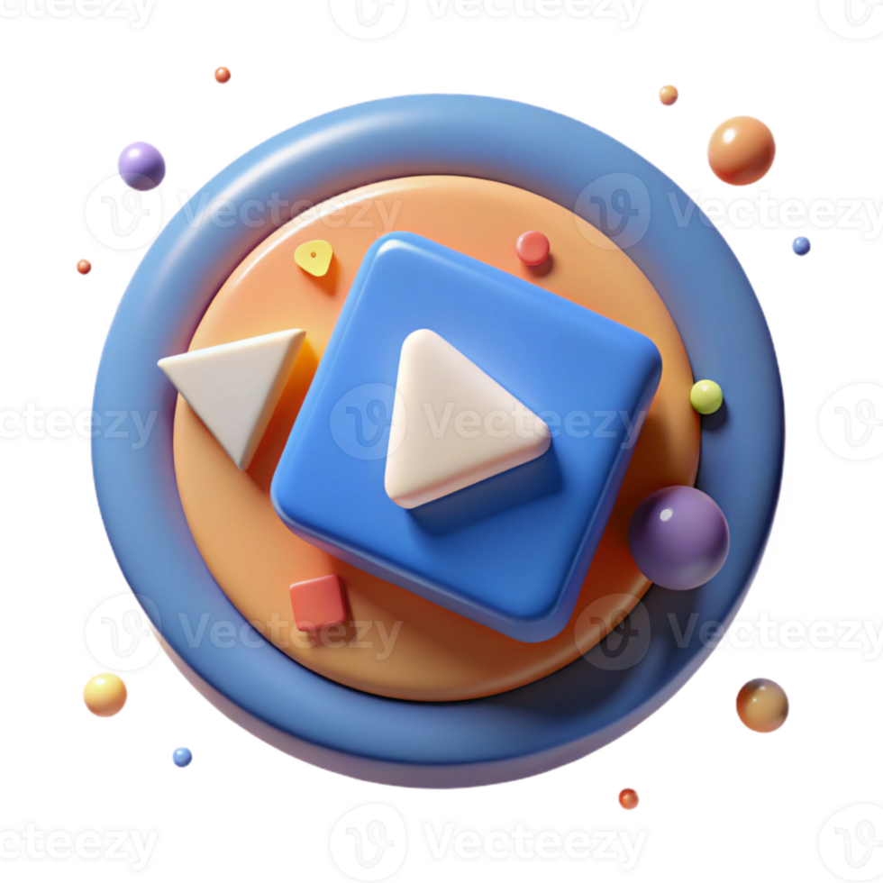dramatic classic Marketing Play Button Icon Cutout for Youtube Channels premium png