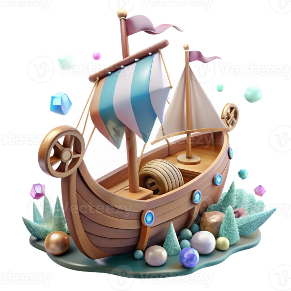 dramatic traditional Viking Longship Cutout for Norse Mythology authentic png