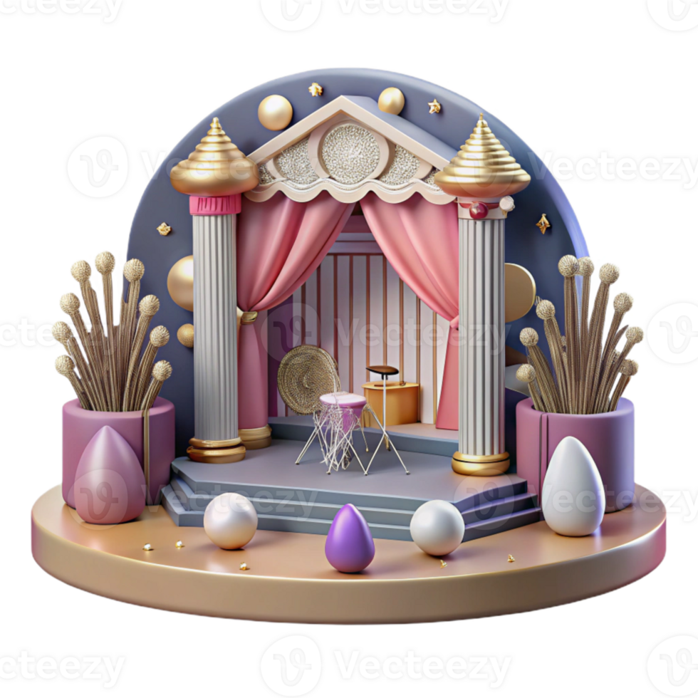 extraordinary vintage Vintage Concert Stage Design Cutout for Retro Posters professional png