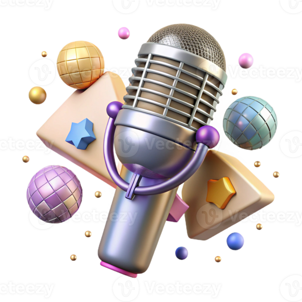 elegant classic Vintage Microphone Transparent for Music Design high quality png