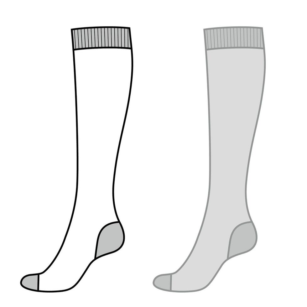 Knee-high socks length set. Fashion accessory clothing vector