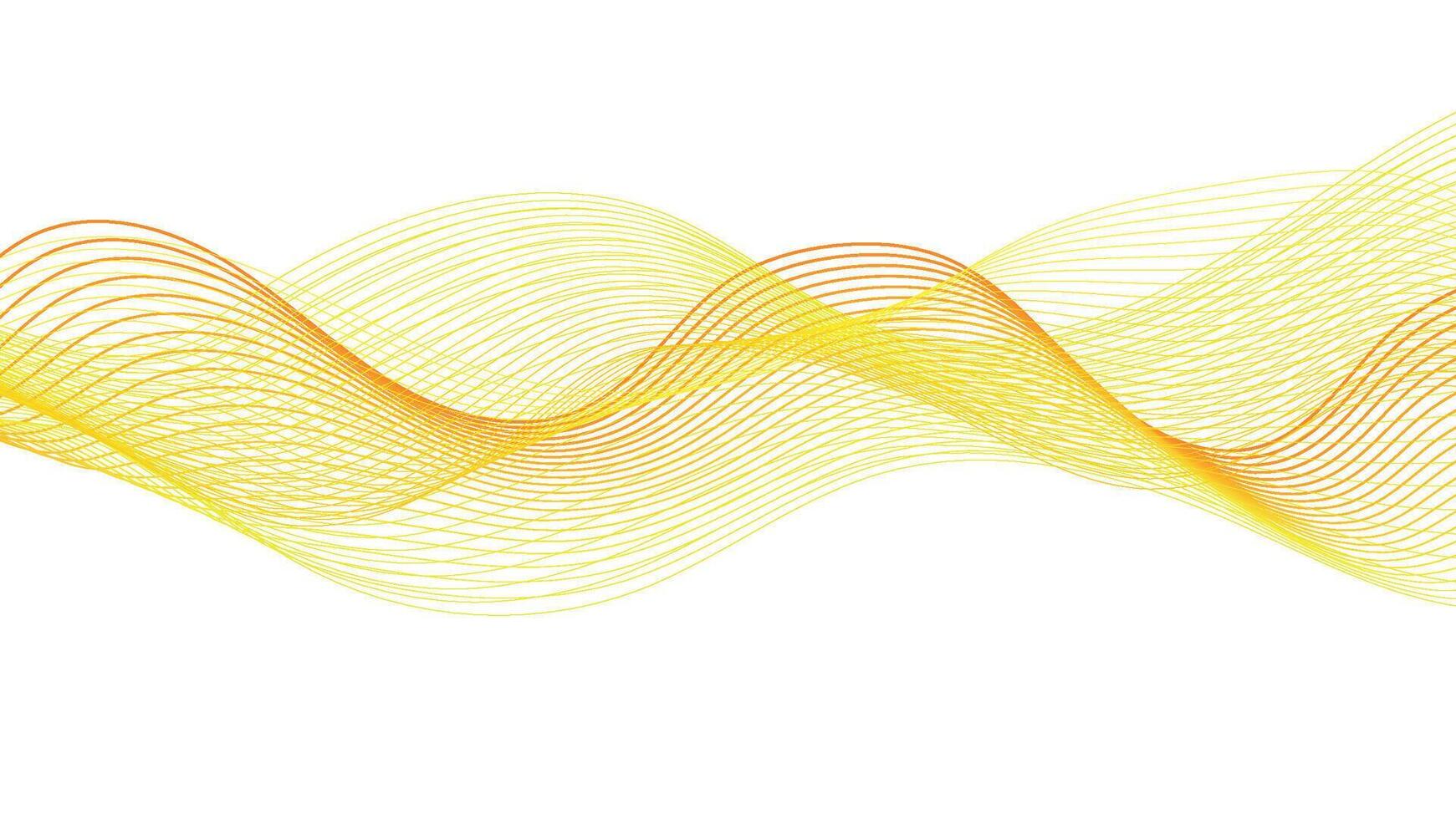 Abstract Orange and Yellow Wave Lines on White Background vector