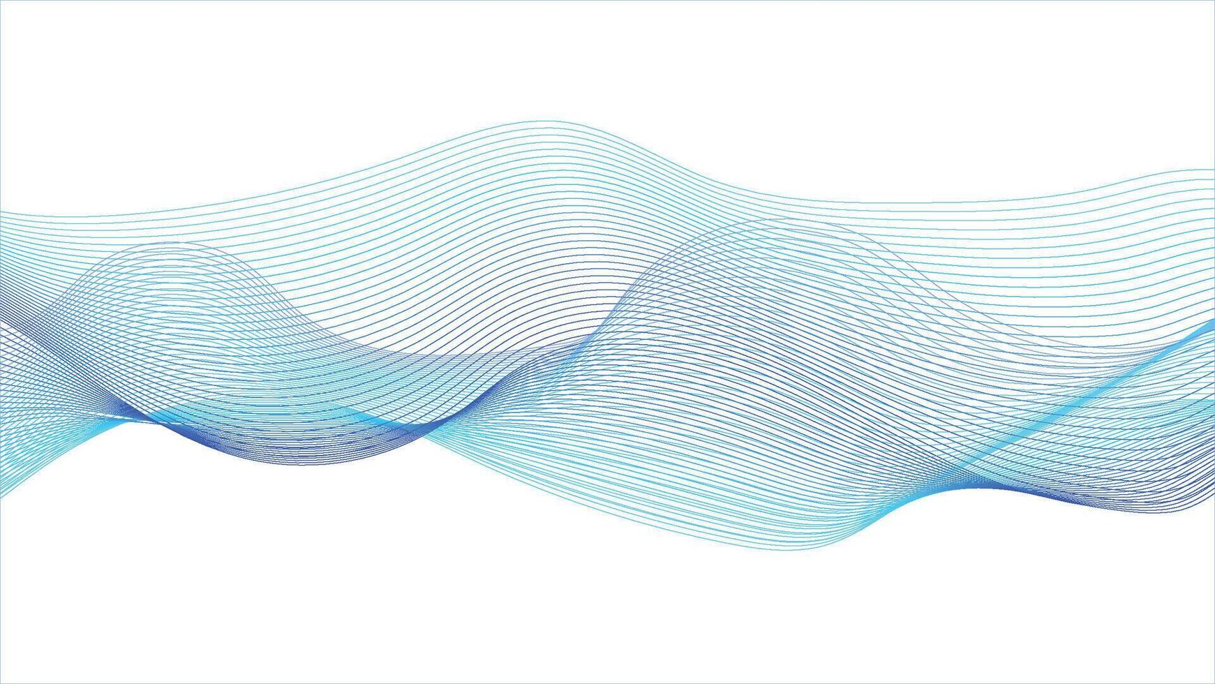 Abstract Blue Wave Lines on White Background vector