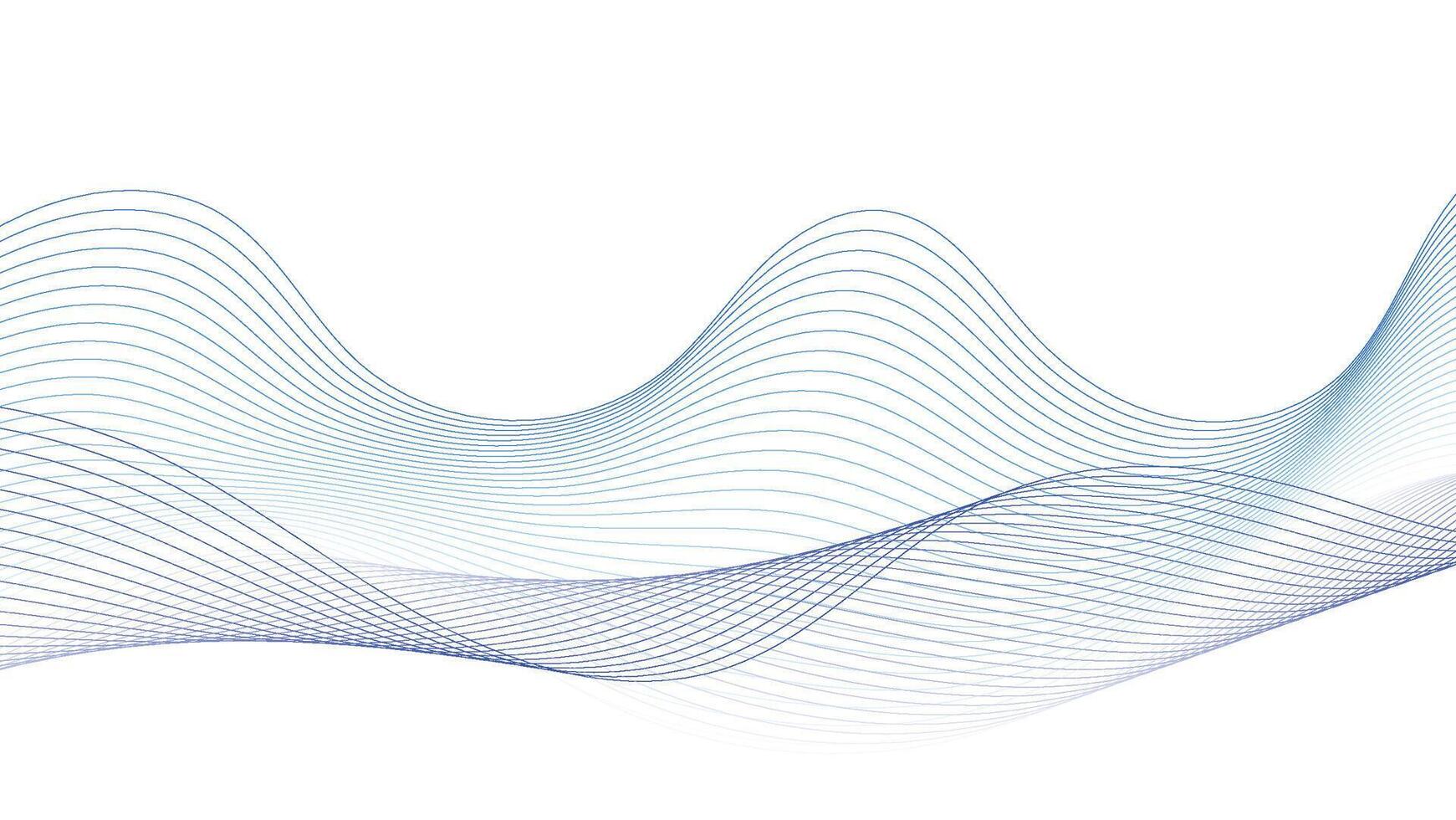 Abstract Flowing Blue Wave Lines on White Background vector