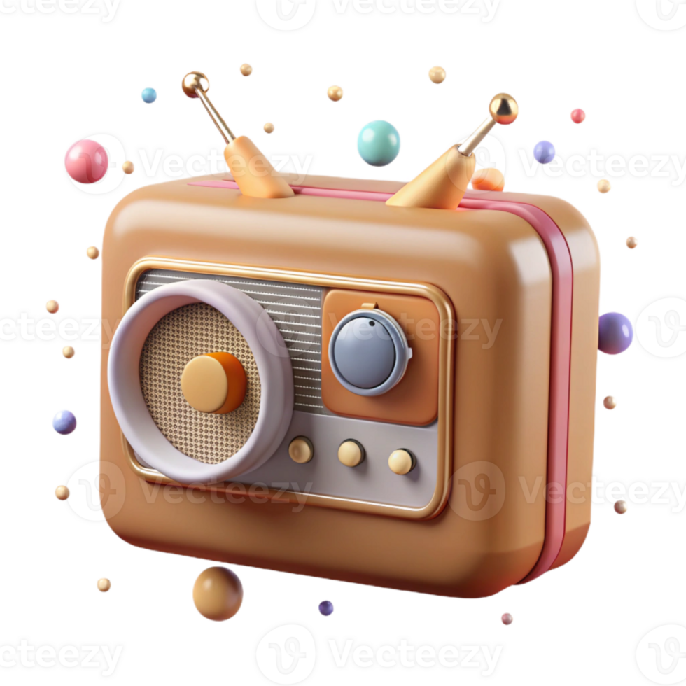 stunning modern Vintage Radio Analog Tuner Transparent for Retro Design png
