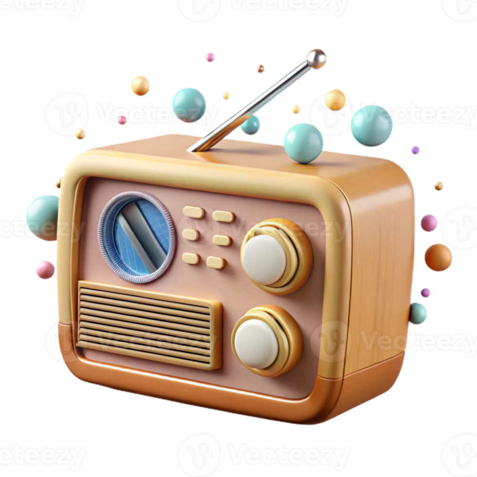 elegant traditional Vintage Radio Analog Tuner Transparent for Retro Design high resolution png