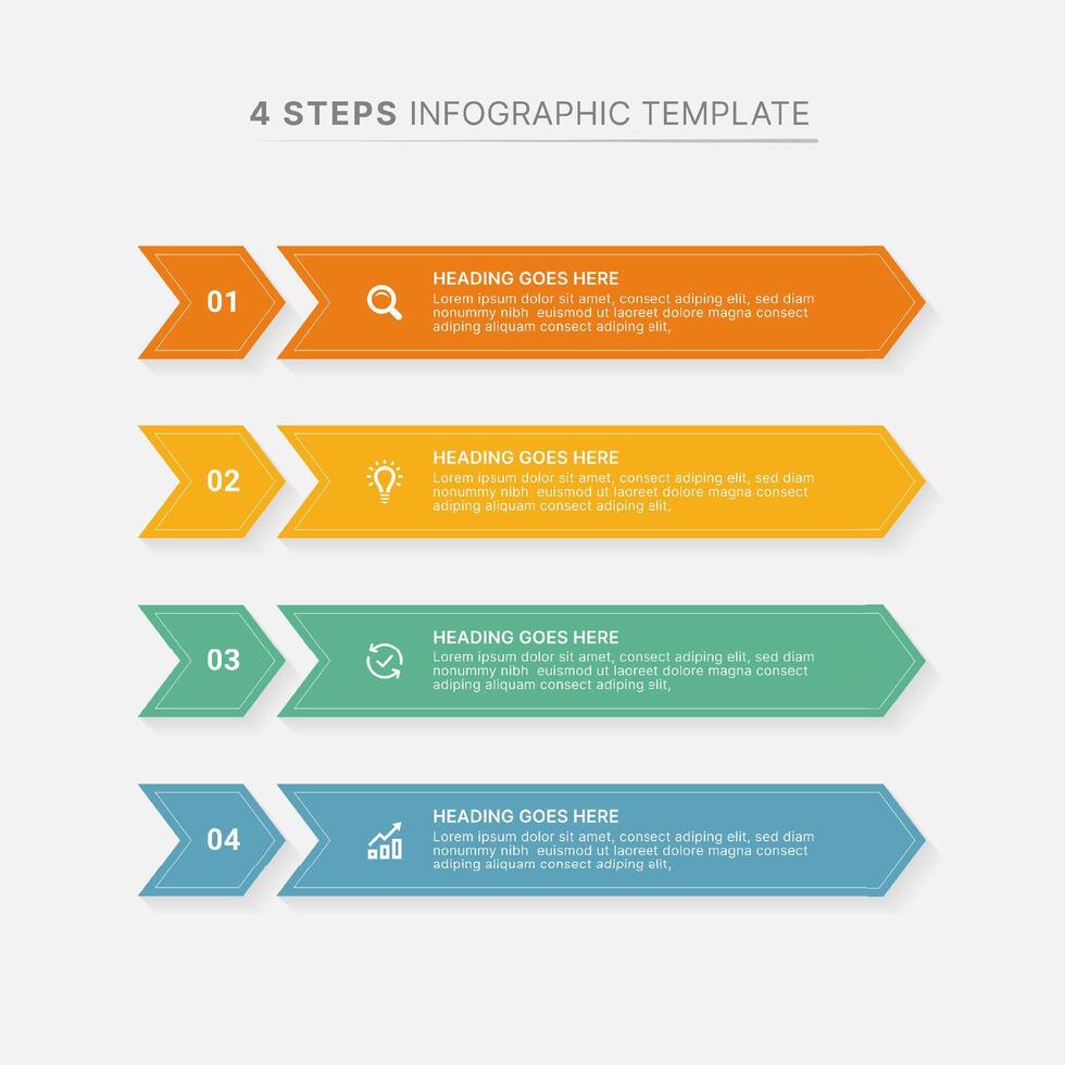 Modern List Infographic Design Template with Four Options vector
