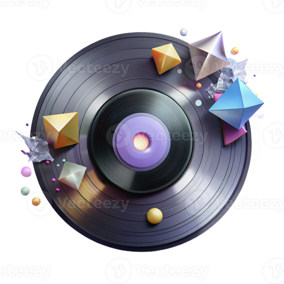 elegant rustic Vintage Vinyl Record Label Transparent for Retro Branding detailed png