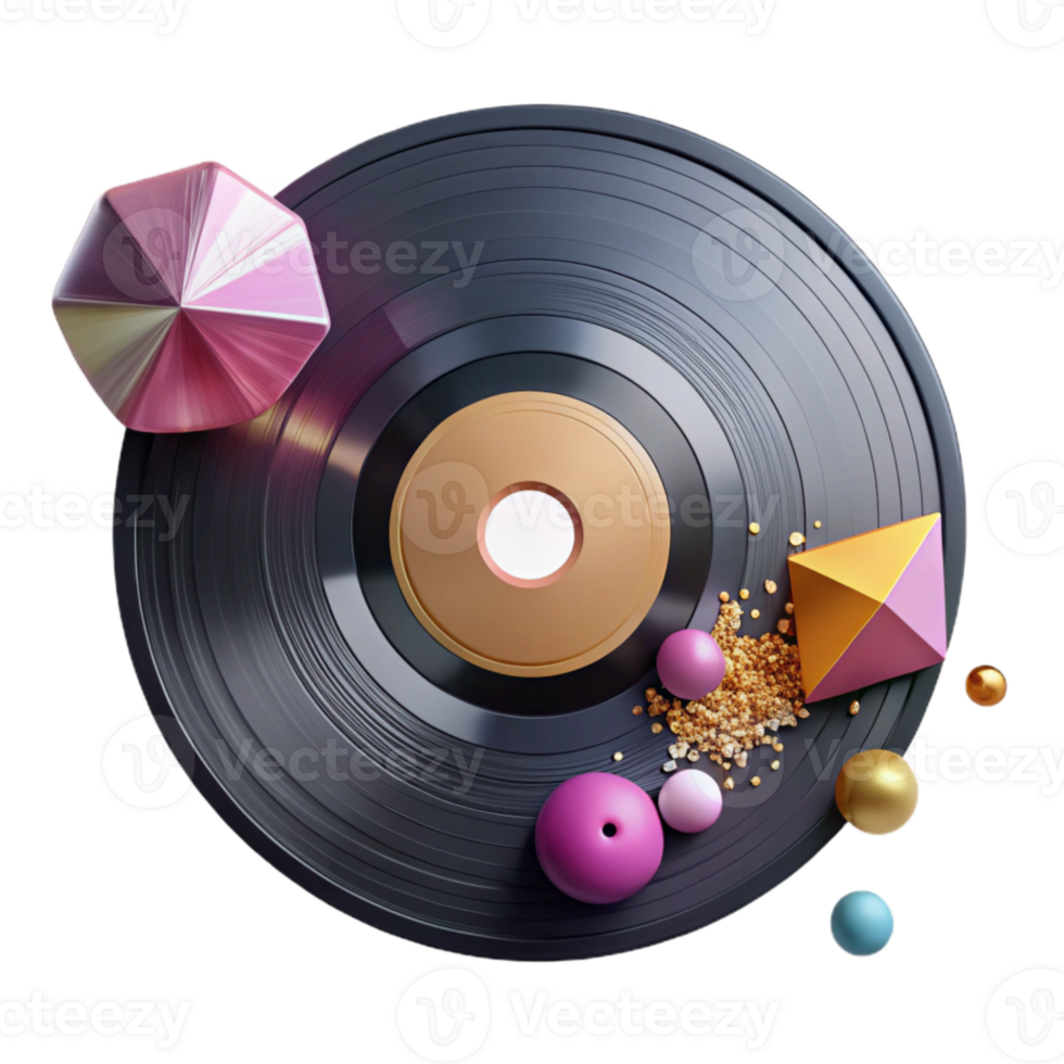 serene artistic Vintage Vinyl Record Texture Isolated for Retro Designs high quality png