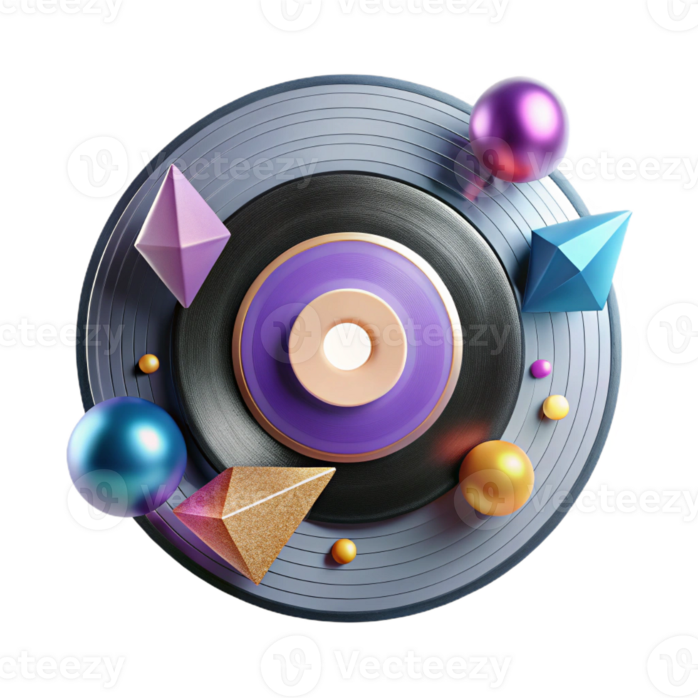 impressive rustic Vinyl Record Center Label Graphic Isolated premium png