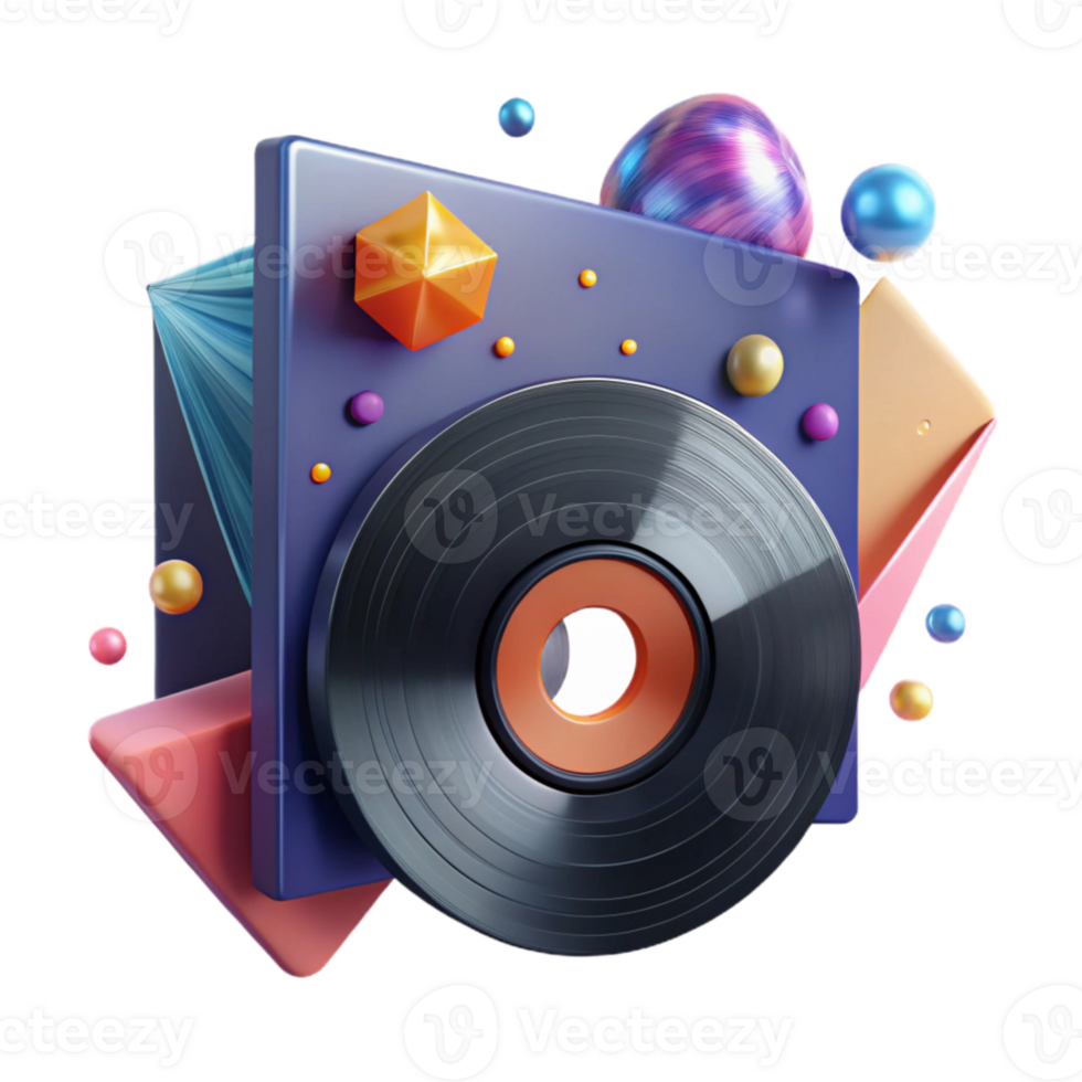 beautiful contemporary Vinyl Record in Sleeve Isolated Music Packaging professional png